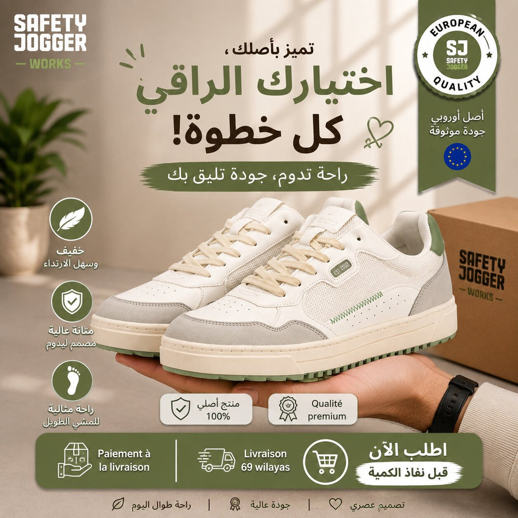 SAFETY JOGGER SHOES 11623-WHT-GRN