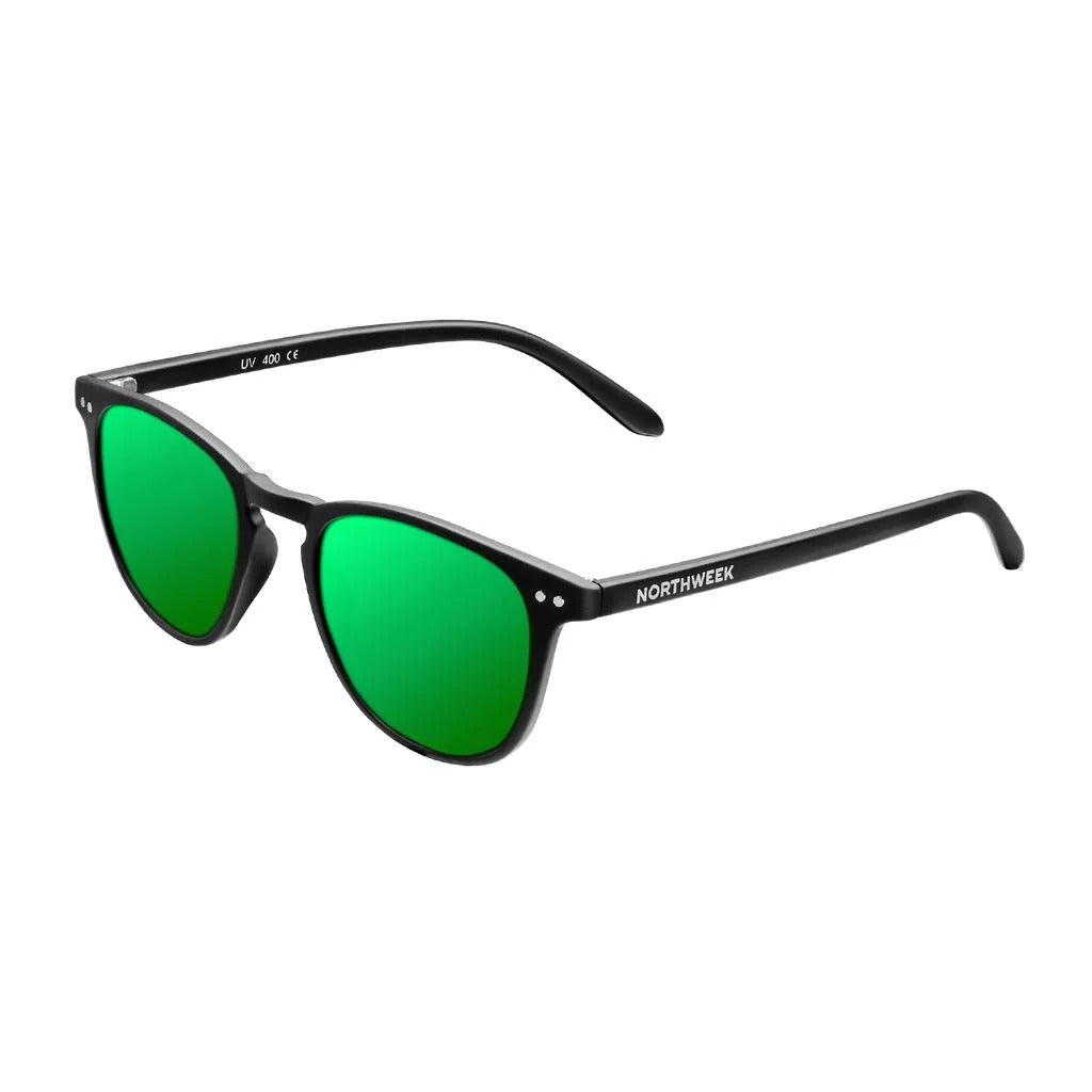 Northweek Wall Matte Black  Green Polarized Sunglasses NDW100001